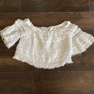 Alexis Off The Shoulder White Lace Top